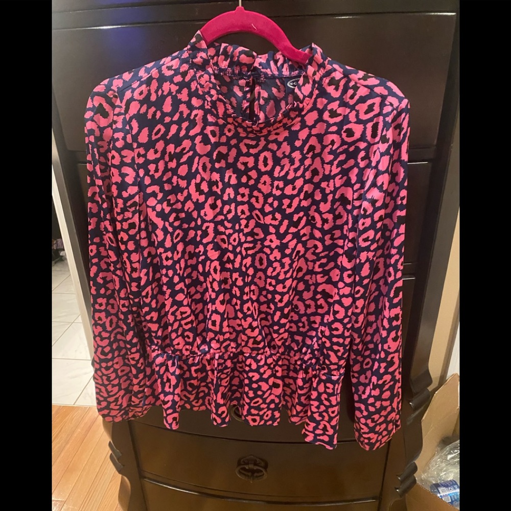 Mock neck top with peplum waist
